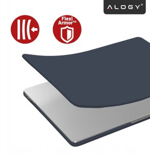 Etui do Apple Macbook Air 13.6 2022-2025 (M2/M3/M4) - elastyczna, matowa obudowa ochronna, lekka i odporna - Alogy AirGuard Gra 4