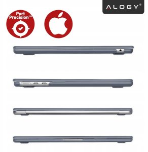 Etui do Apple Macbook Air 13.6 2022-2025 (M2/M3/M4) - elastyczna, matowa obudowa ochronna, lekka i odporna - Alogy AirGuard Gra 5