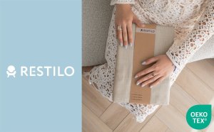 Zasłona do salonu VALETA len 140x270 na taśmie cappuccino Restilo 2