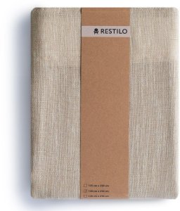 Zasłona do salonu VALETA len 140x270 na taśmie cappuccino Restilo 7