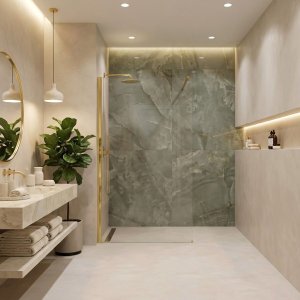 Kabina prysznicowa Walk-In Rea Flexi Transparent / Gold 90 4