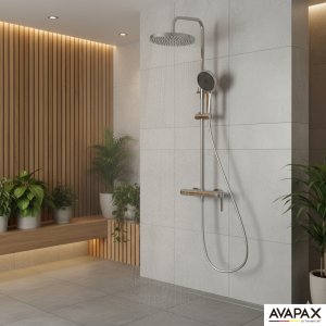 Deszczownica z baterią prysznicową dwufunkcyjną, kolor chrom 2