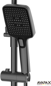 Deszczownica z baterią prysznicową termostatyczną dwufunkcyjną, Kolor: czarny 8