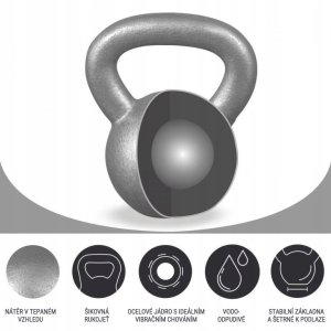 Kettlebell żeliwny 4 kg hantel kula Gorilla Sports 2