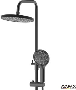 Deszczownica z baterią prysznicowo wannową trzyfunkcyjną Ruchoma wylewka baterii. Kolor: gun metal, gun grey, tytan, grafit , szary 6