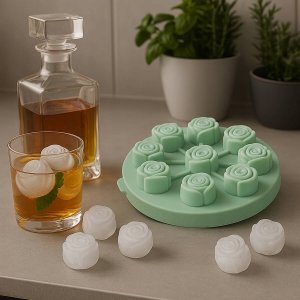 4x FORMA SILIKONOWA DO KOSTEK LODU RÓŻA Foremki Na Lód Czekoladki 3D 11