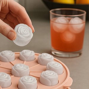 4x FORMA SILIKONOWA DO KOSTEK LODU RÓŻA Foremki Na Lód Czekoladki 3D 12