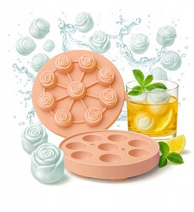 4x FORMA SILIKONOWA DO KOSTEK LODU RÓŻA Foremki Na Lód Czekoladki 3D 3