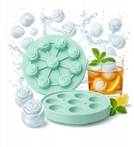 4x FORMA SILIKONOWA DO KOSTEK LODU RÓŻA Foremki Na Lód Czekoladki 3D 4