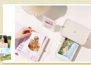 Drukarka fotograficzna Phomemo Drukarka Bluetooth Druk Zdjęć 10x15cm 300dpi W 80s + Wkłady / Hanin Cp4100 / Beżowy 8
