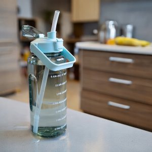 2x Motywacyjny Bidon Butelka 2L z Podziałką na Wodę Sport Siłownia Fitness 14