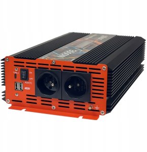 Przetwornica samochodowa 24V/230V 3000W czysty sinus, pilot, LCD 5