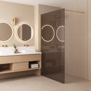 Kabina prysznicowa Walk-In Rea Flexi Brown / Gold 130 5
