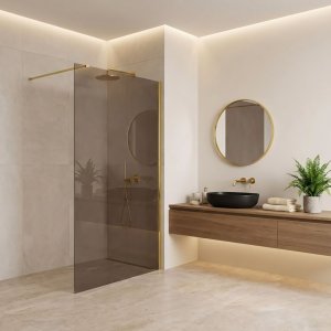 Kabina prysznicowa Walk-In Rea Flexi Brown / Gold 130 10