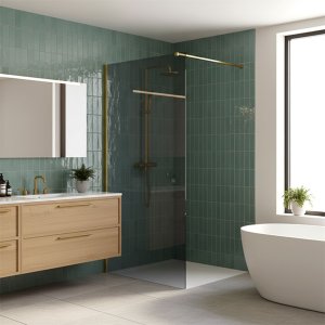 Kabina prysznicowa Walk-In Rea Flexi Grey / Gold 140 4