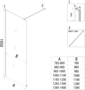 Kabina prysznicowa Walk-In Rea Flexi Brown / Gold 80 9