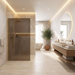 Kabina prysznicowa Walk-In Rea Flexi Brown / Gold 120 3