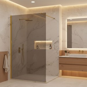 Kabina prysznicowa Walk-In Rea Flexi Grey / Gold 110 5