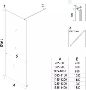 Kabina prysznicowa Walk-In Rea Flexi Grey / Gold 110 8