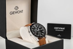 Zegarek Męski Giewont Chronograph Sapphire Brązowo Czarny GW8720-A1 7