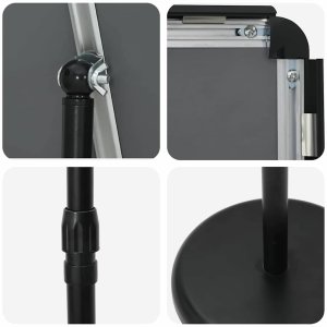 vidaXL Stoiska na targi Czarny 25 x 25 x 125 cm Aluminium 10