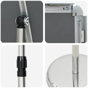 vidaXL Stoiska na targi Srebrny 25 x 25 x 125 cm Aluminium 10