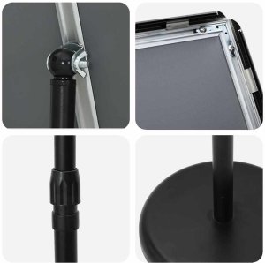 vidaXL Stoiska na targi Czarny 25 x 25 x 125 cm Aluminium 10