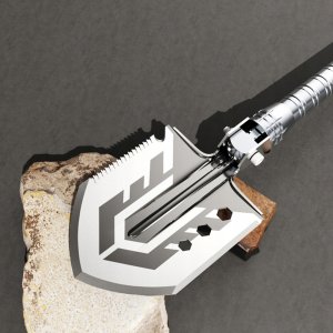 Saperka Wozinsky WSS-211 survival bushcraft wielofunkcyjna nóż zbijak krzesiwo gwizdek harpun - szara 5