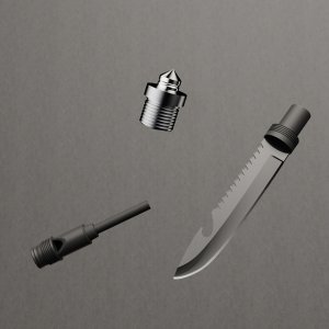 Saperka Wozinsky WSS-211 survival bushcraft wielofunkcyjna nóż zbijak krzesiwo gwizdek harpun - szara 6