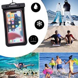 Etui Wozinsky WWE-01 wodoodporne z opaską do telefonu armband PVC - czarne 5