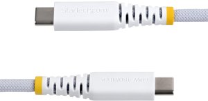 Kabel USB StarTech STARTECH.COM 2m Biały USB-C kabel 60W 3A PD Dwuwarstwowy pleciony Nylon-TPE-pokrowiec wytrzymały USBC Laptop-Handy kabel 3