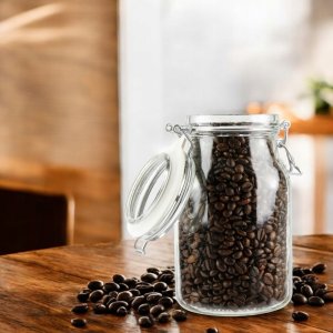 SZKLANY SŁOIK HERMETYCZNY Z POKRYWĄ SZKLANĄ 1,1L 14