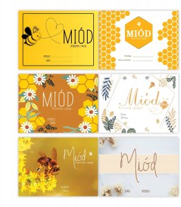 10X Etykiety do miodu naklejki na MIÓD SŁOIKI 9