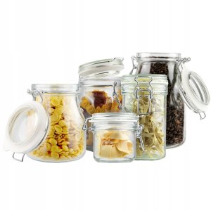 Zestaw SŁOIKI HERMETYCZNE z uszczelką 5szt. 15