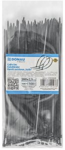 Donau Opaski zaciskowe/trytytki DONAU TECH, 200x2,5mm, 100szt., temp. -40/80, czarne 3
