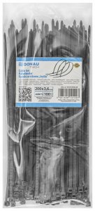 Donau Opaski zaciskowe/trytytki DONAU TECH, 200x3,6mm, 100szt., temp. -40/80, czarne 3