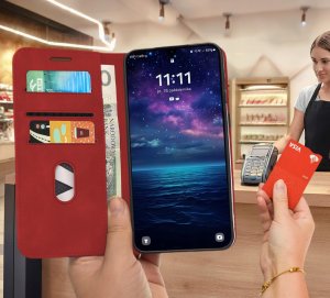 krainaGSM ETUI Z KLAPKĄ do Samsung A17 5G Zamykane Magnetyczne Skórzane + Szkło 9H 5