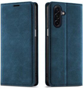 krainaGSM ETUI Z KLAPKĄ do Samsung A17 5G Zamykane Magnetyczne Skórzane + Szkło 9H 4