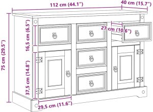 vidaXL Skrzynie do przechowywania z szufladą Biały 112 x 40 x 75 cm 9