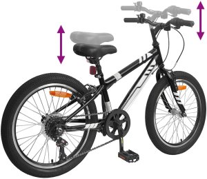 vidaXL Rower Górski 20 Cali 6-Speed dla 5-8 latków Czarny 7