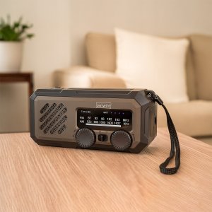 Mini Radio Przenośne Solarne Awaryjne Budowlane na Korbkę Baterie Powerbank 3