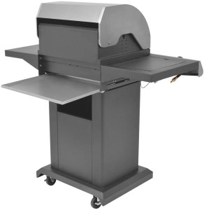 vidaXL Grill gazowy z palnikiem z kołem Srebrny Stal z metalowym wężem 4