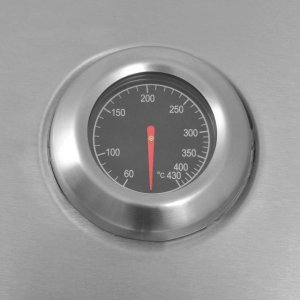 vidaXL Grill gazowy z palnikiem z kołem Srebrny Stal z metalowym wężem 7