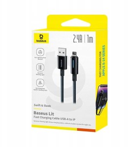 Baseus Lit kabel USB - Lightning 1m 2.4A kosmiczna Czerń 5