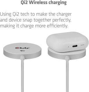 CLUB3D CAC-3026 ładowarka do urządzeń przenośnych Telefon komórkowy, Smartfon, Smartwatch, Telefon Biały DC Bezprzewodowe ładowanie Szybkie ładowanie Wewnętrzna 6