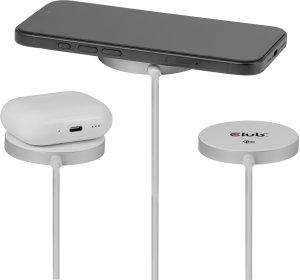 CLUB3D CAC-3026 ładowarka do urządzeń przenośnych Telefon komórkowy, Smartfon, Smartwatch, Telefon Biały DC Bezprzewodowe ładowanie Szybkie ładowanie Wewnętrzna 8