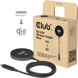 Ładowarka Club 3D CLUB3D CAC-3027 ładowarka do urządzeń przenośnych Telefon komórkowy Smartfon Smartwatch Tablet Telefon Czarny DC Wewnętrzna 3
