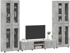 vidaXL Zestaw szafek RTV Betonowy szary 3