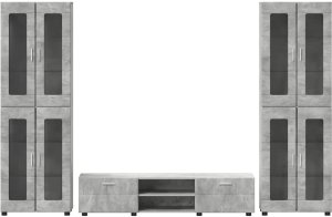 vidaXL Zestaw szafek RTV Betonowy szary 8