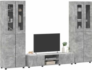 vidaXL Zestaw szafek RTV Betonowy szary 3